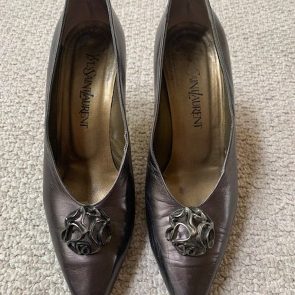 YVES Saint Laurent Authentic Leather Pumps Sz. 8 N - Picture 1 of 8